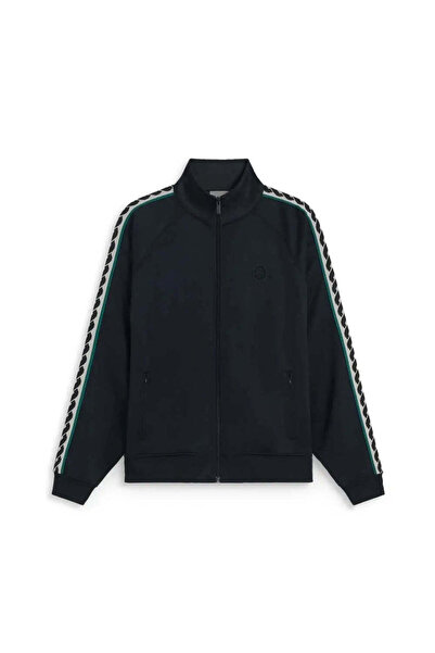 American Rag Cie Stylish La Veste Black Cotton Blend Tracksuit Jacket - High ...