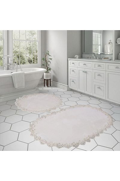 DECORA CASA HOME COLLECTİON Σετ μαλακό χαλάκι μπάνιου που πλένεται με αντιολισθητική βάση 2 (60x100) και (50x60)