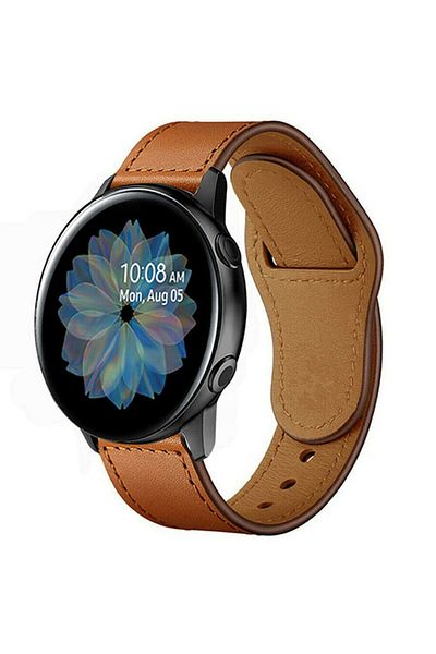 O Ozone Samsung Galaxy Watch 4 40mm 44mm/Classic/Active 2 40mm 44mm | Leather Wristband Strap | Brown