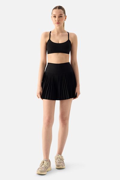 Superstacy Elira Pleated Black Tennis Skirt