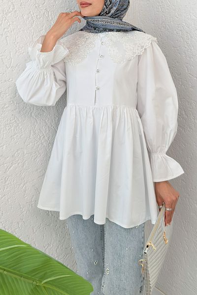 Salih Çelebi Princess Tunic 2345 - White
