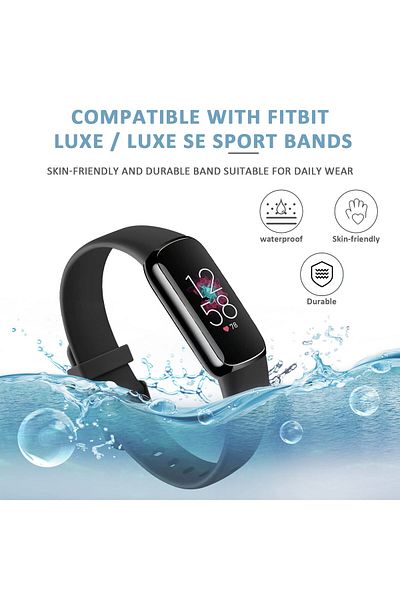O Ozone 3 Pack Sport Bands For Fitbit Luxe Bands -Black /Blue/Beige