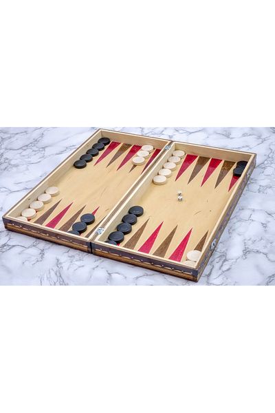 ROmde ROmde™ Wooden Chess and Board Game, 44x44 cm, Brown and White, Alphanumeric Numbered