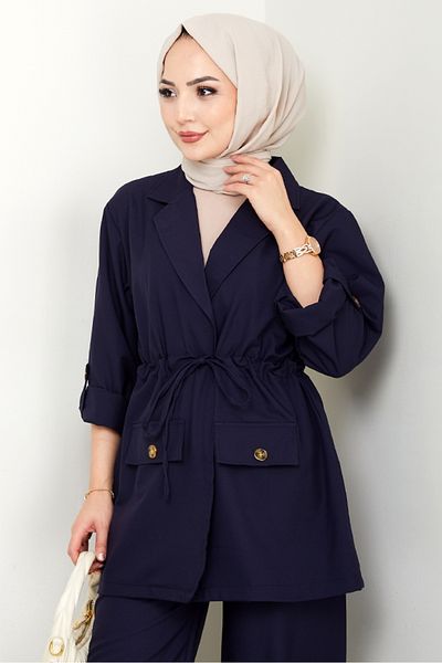 Bestenur Harpe Jacket Pants Double Suit 1567 - Navy Blue