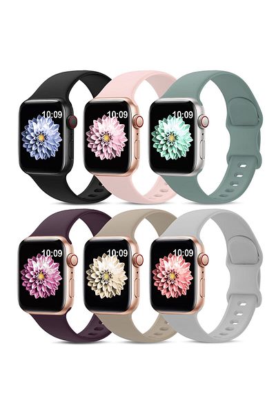 O Ozone [6 Pack] Sport Bands For Apple Watch Band 42mm 44mm 45mm 49mm - Multi 2