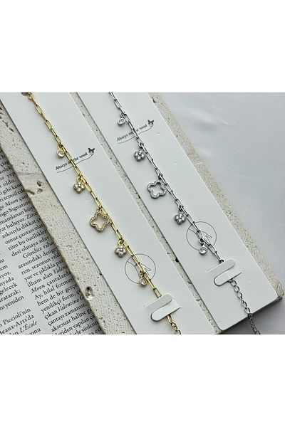 CA SHOPPİNG Yoncali Stone Hanging Steel Anti-Slip Bracelet