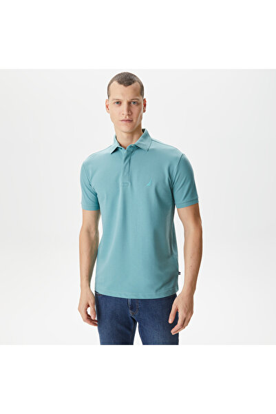 Nautica Erkek Mavi Slim Fit Kısa Kollu Polo Yaka T-Shirt