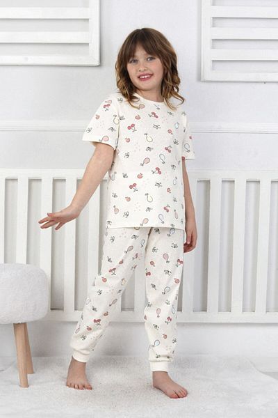 ZUZUNGA Short Sleeve Fruit Patterned Girls' Pajama Set