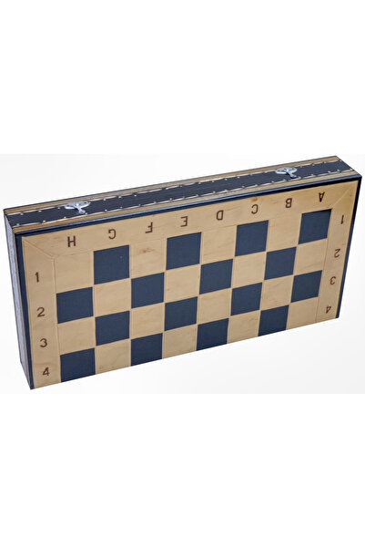 ROmde Set Șah și Table ROmde™, Lemn de Fag, Pliabil, Numerotat Alfanumeric, Lucrat Manual în România, 44 × 44 cm, Negru/Alb