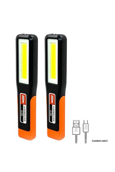 XIWANGFIRE 2pcs Powerful COB LED Work Light Car Garage Mechanic Lamp USB Rechargeable Flashlight Magnetic Torch
