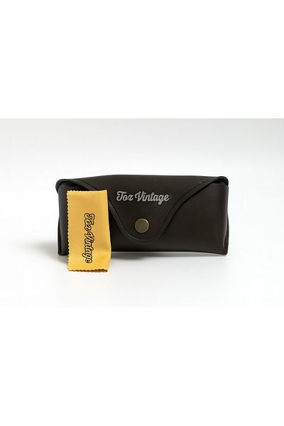 Toz Vintage Tan Color Leather Glasses Case and Glasses Cloth