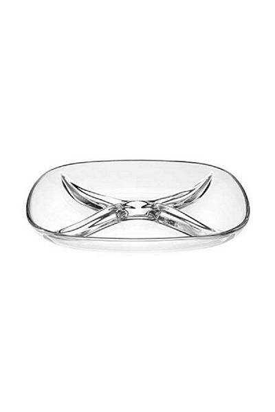 Vidivi Fenice Dishwasher Safe 4-Part Divided Dish Clear 25 x 25cm