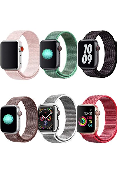 O Ozone مجموعة من 6 أحزمة رياضية من النايلون لساعة Apple Watch Band مقاس 38 م...