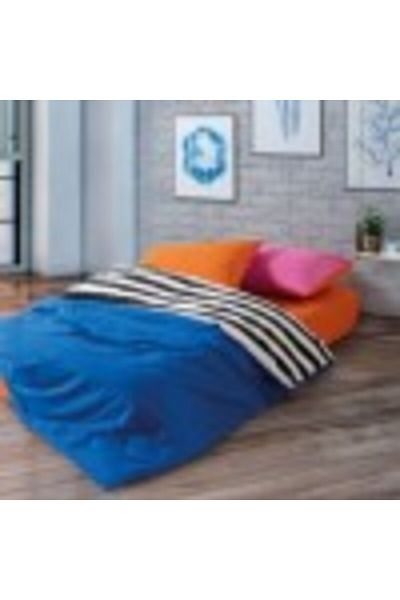Cozy Home Lenjerie pat dublu bumbac ranforce, cearceaf pilota 200x220cm, Cozy Home, Dusk dungi