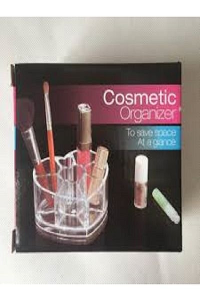 Generic Original shatterproof plastic makeup stand, upper stand for lipstick, eyeliner, nail polish, and three shelves for accessories