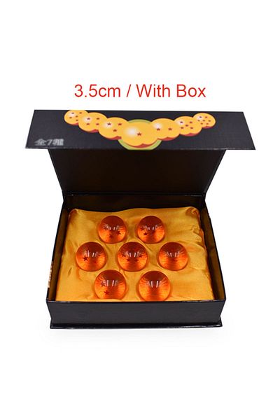 BANDAI 3.5cm orange 3.5cm Anime Dragon Ball Z 7 Stars Crystal Ball Orange Blue Red Resin Crystal Globe Desk