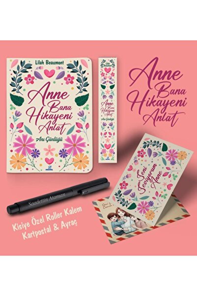 nesnel yayınlar Kişiye Özel Anne Bana Hikayeni Anlat Ayraç Kartpostal Kalem -...