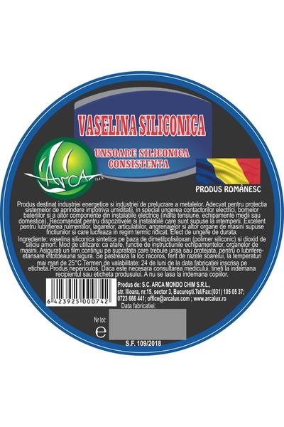 ARCA LUX Vaselina siliconica, Arca Lux, cutie 250 Grame