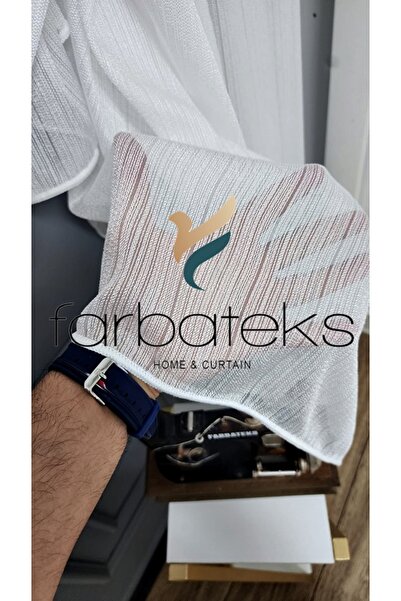 farbateks New Fashion Tulle Double Breasted Theater Echo Tulle Curtain with Thin Stripes