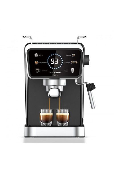 Hausberg Espressor 2 in 1 HB-3730IN, Hot & Cold, 20 bari, 1350 W, 1,5 L, ERP, NTC, PID, Timer, Display