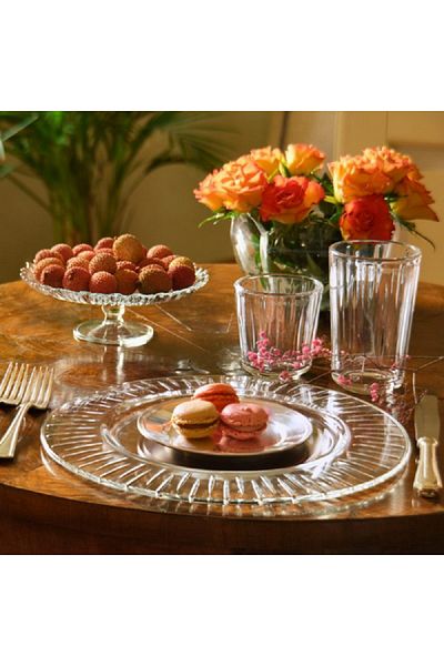 Vidivi 2-Piece Murano Lance High Definition Glass Charger Plate Set Crystal Clear 32cm