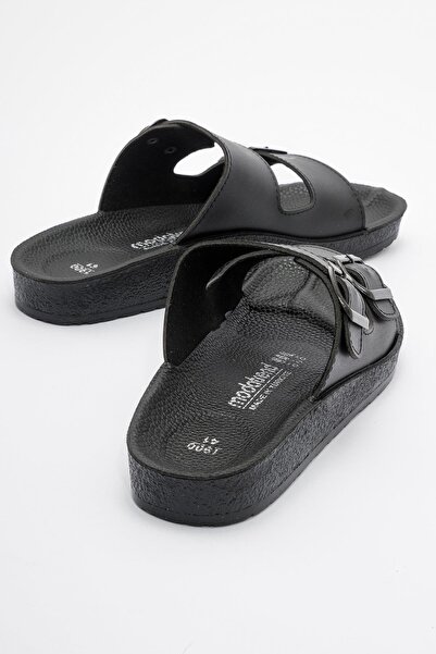 CCWAY AYAKKABI Ανδρικές παντόφλες με δύο αγκράφες ΜΑΥΡΟ