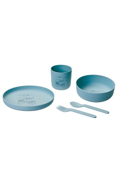 Parfait 5-Piece Cycling Elephant Printed Kids Dining Set