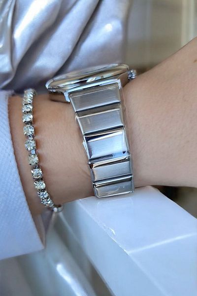 Dice Kayek Zircon Stone 5Atm Waterproof White Dial Steel Women's Wristwatch with Calendar and Bracelet Gift