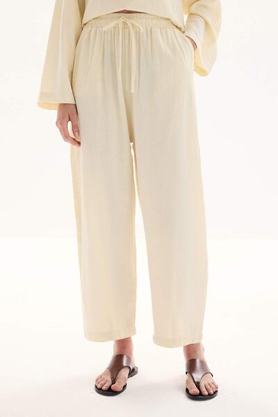 Hooopstore Organic Blended Elastic Vanilla Trousers