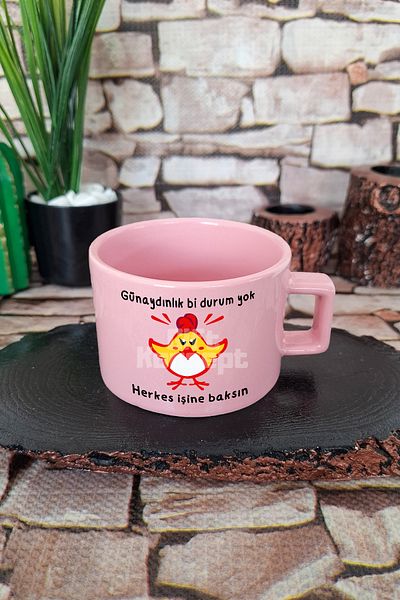 giftkonsept There's No Such Thing as a Bad Morning Everyone Check Your Work Funny Square Cup with Handle Pink Mug Cup