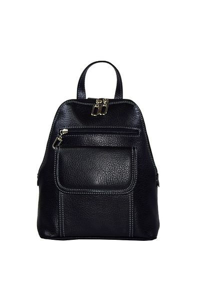 Magazinul de genti Women's backpack made of genuine leather, model 119, Matte black