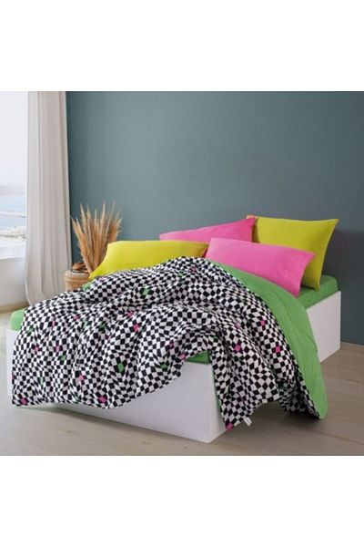 Cozy Home Lenjerie pat dublu bumbac ranforce, cearceaf pilota 200x220cm, Cozy Home, Dazzle patrate