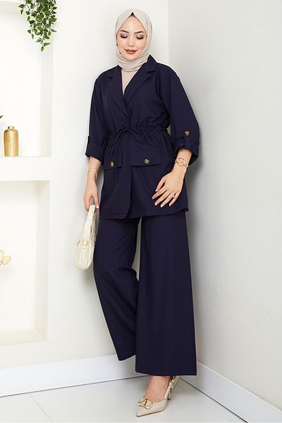 Bestenur Harpe Jacket Pants Double Suit 1567 - Navy Blue