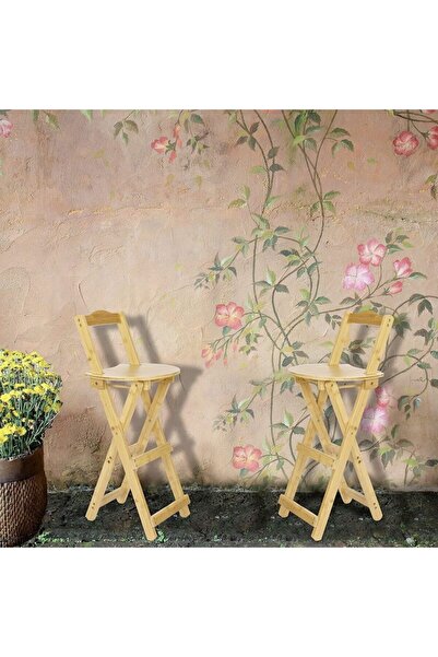 Quasar & Co. Bar stool, foldable, stable, lightweight, for kitchen, dining, terrace or bar, 36x33x97cm, bamboo, beige