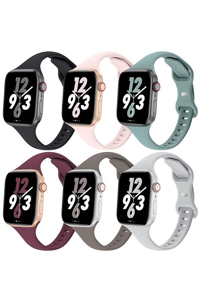 O Ozone 6 Pack Slim Thin Bands For Apple Watch 38mm 40mm 41mm -MultiColor2