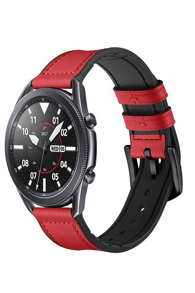 O Ozone Samsung Galaxy Watch 3 45mm /46mm / Gear S3 Frontier / Classic | 22mm Soft Leather Strap | White