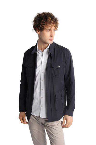 İgs Men's Navy Blue Spring Coat
