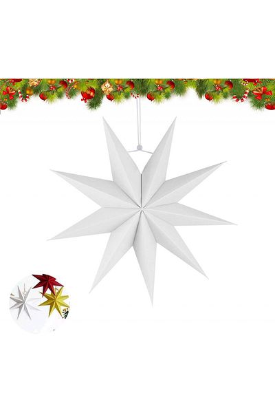 SUNSHINE Christmas star, white, paper, 30 cm