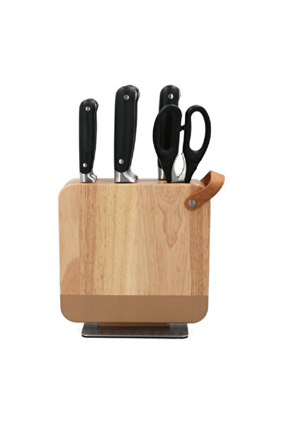 Parfait High Quality Kitchen Knife Set with Wooden Stand Multicolor