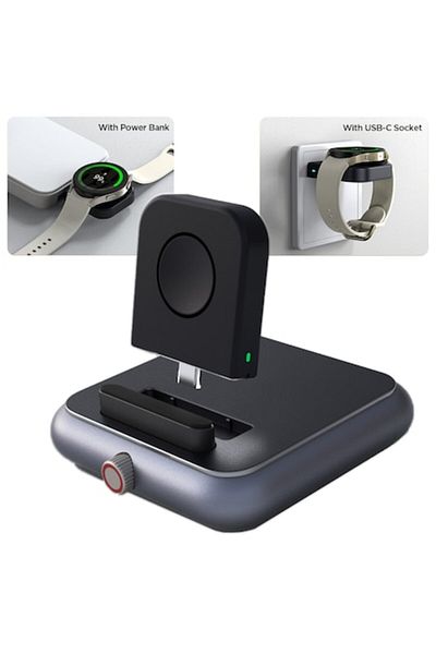 Joyroom Portable Charger for Samsung Galaxy Watch, Magnetic Wireless with USB-C + Adjustable Height Dock Sta