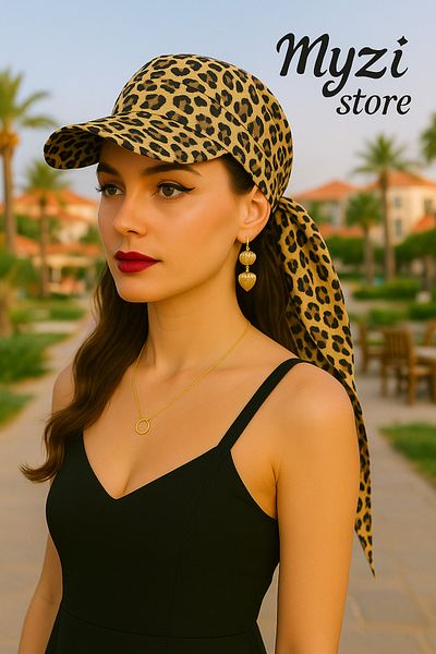 MYZİ STORE Women's Summer 100% Cotton Patterned Safari Tie-Up Bandana Visor