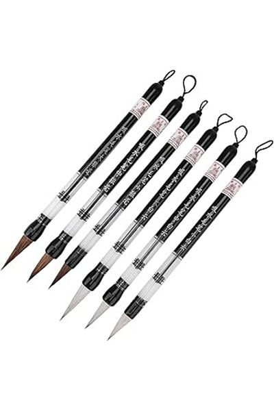 AMAZON TOHUM Valkyrie 6pcs water hazeli pistol calligraphy paint brush set watercolor pen
