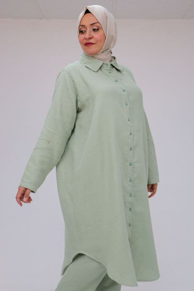 Eslina 57047 Large Size Muslin Trousers Set - Nefti