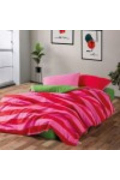 Cozy Home Single Bed Linen Set, Ranforce Cotton, Duvet Cover 160x220cm, Cozy Home, Cherie Stripes