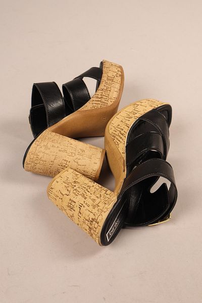 Birikon Roni̇ka Platform Heeled Slippers Black