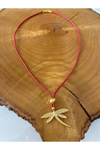 canan dizayn Bohem Red Rope Gold Yusufcuk Necklace