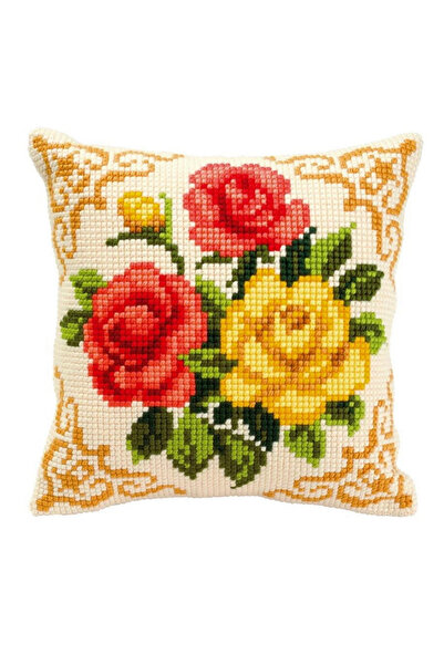 Vervaco İşlenecek Goblen Yastık Etamin Çiçek Kiti Pn-0008575