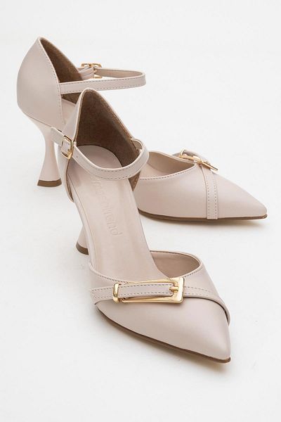 CCWAY AYAKKABI Women's Chain Heeled Shoes Ten Skin