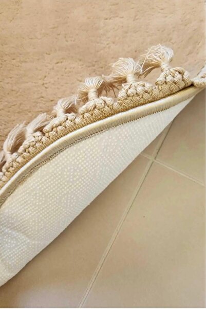 DECORA CASA HOME COLLECTİON Σετ μαλακό χαλάκι μπάνιου με αντιολισθητική βάση που πλένεται με πομπόν και κρόσσια 2 τεμαχίων (60x100) και (50x60)