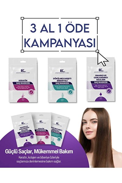 e&ç excellent care KOLAJEN, BİBERİYE, KERATİN SAÇ MASKELERİ